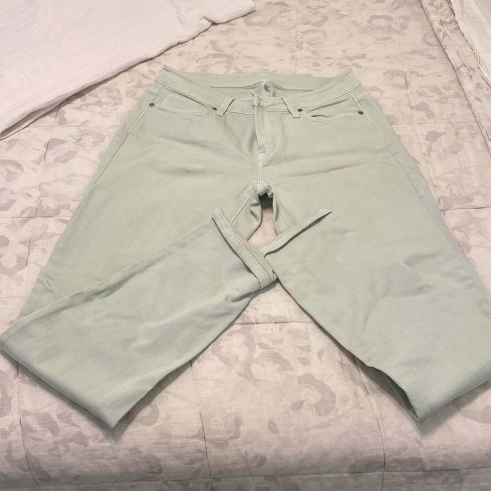 Loft curvy skinny mint jeans size 27/4